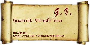 Gyurnik Virgínia névjegykártya